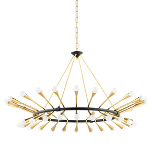 Corbett Lighting - 401-48-VPB/BBR - 48 Light Chandelier - Aries - Vintage Polished Brass/Black Brass