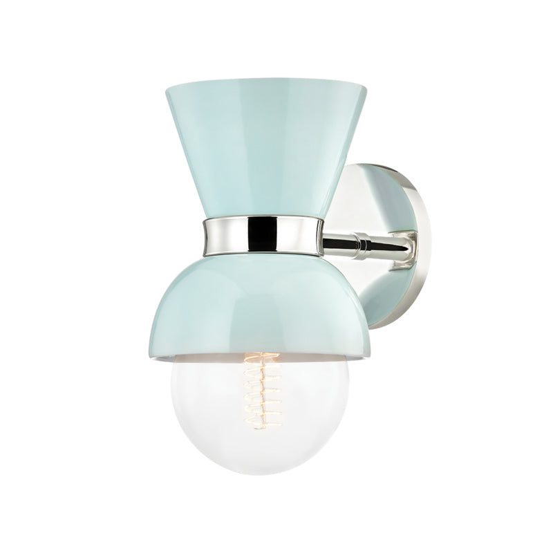 Mitzi - H469101-PN/CRB - One Light Wall Sconce - Gillian - Polished Nickel/Ceramic Gloss Robins Egg Blue