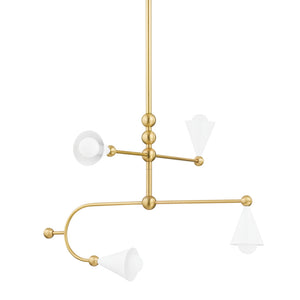 Mitzi - H681804-AGB/SWH - Four Light Chandelier - Hikari - Aged Brass/Soft White