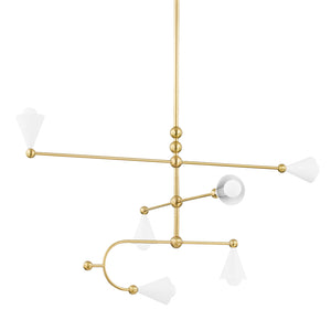 Mitzi - H681806-AGB/SWH - Six Light Chandelier - Hikari - Aged Brass/Soft White