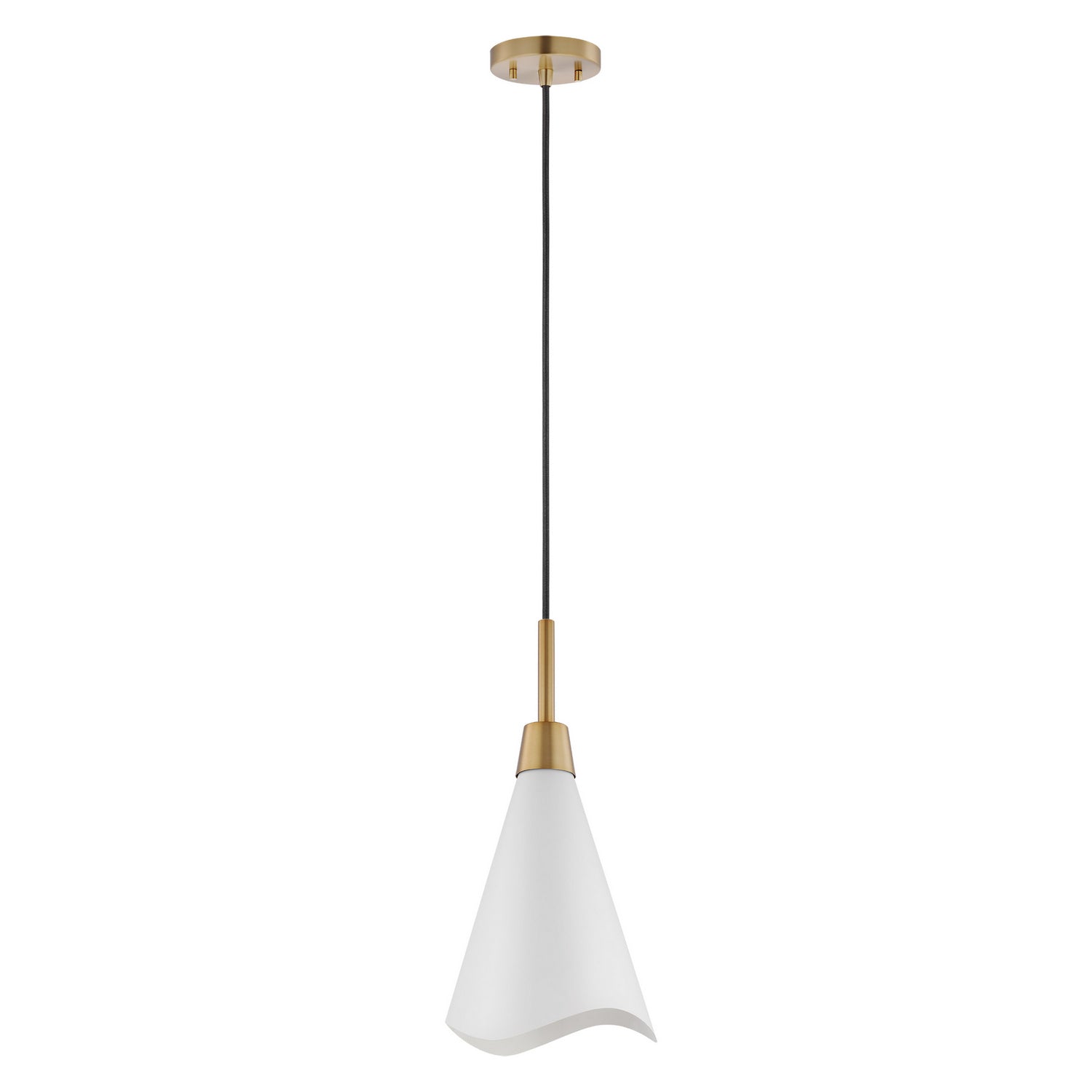Nuvo Lighting - 60-7477 - One Light Pendant - Tango - Matte White / Burnished Brass