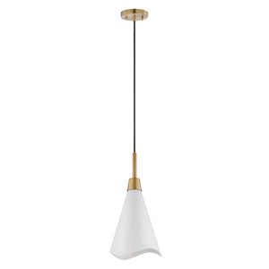 Nuvo Lighting - 60-7477 - One Light Pendant - Tango - Matte White / Burnished Brass