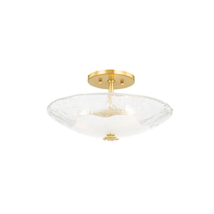 Hudson Valley - KBS1742503S-AGB - Three Light Semi Flush Mount - Lago - Aged Brass
