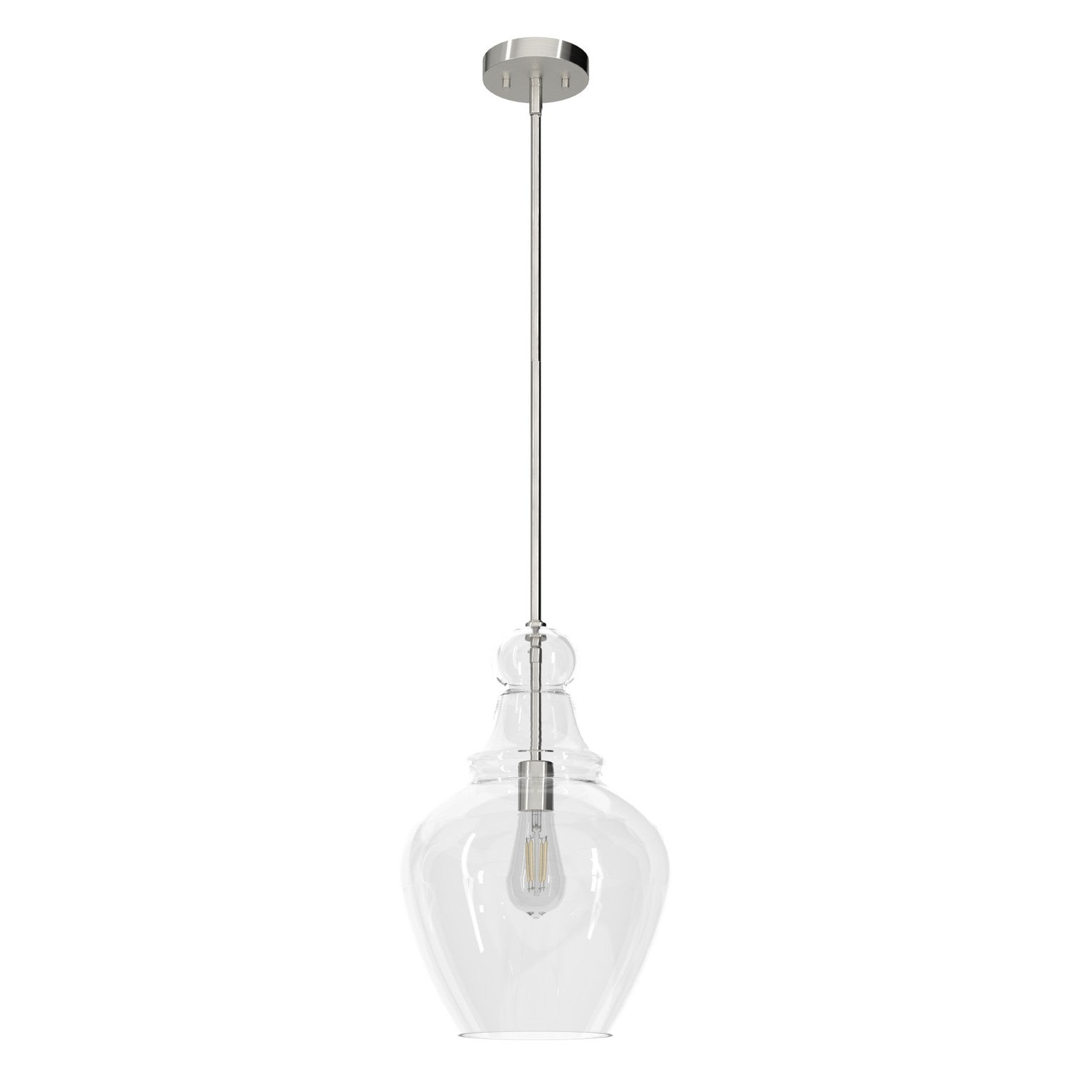 Hunter - 19567 - One Light Pendant - Maple Park - Brushed Nickel