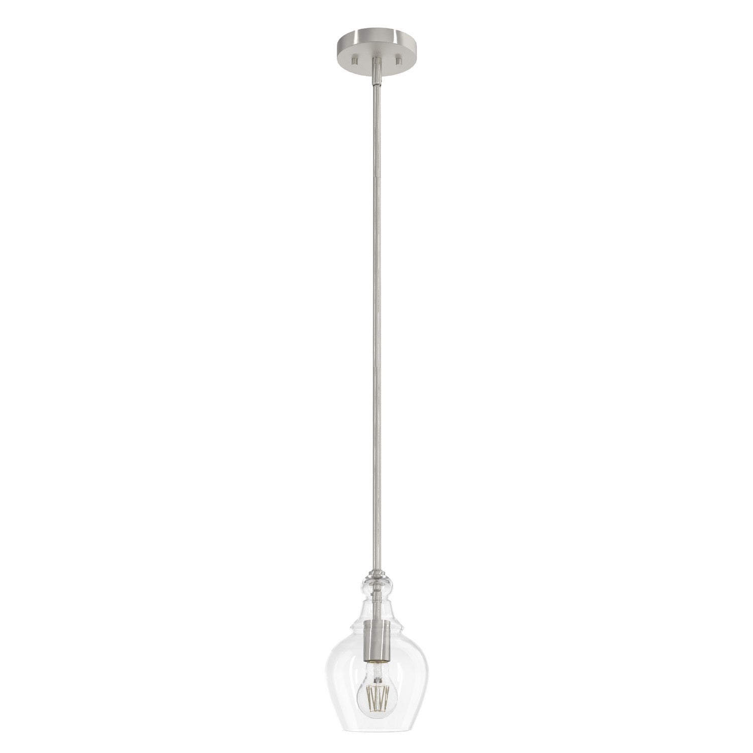 Hunter - 19569 - One Light Pendant - Maple Park - Brushed Nickel