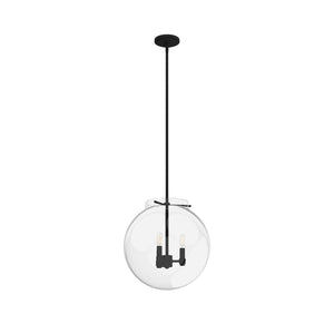 Hunter - 19658 - Three Light Pendant - Sacha - Natural Black Iron