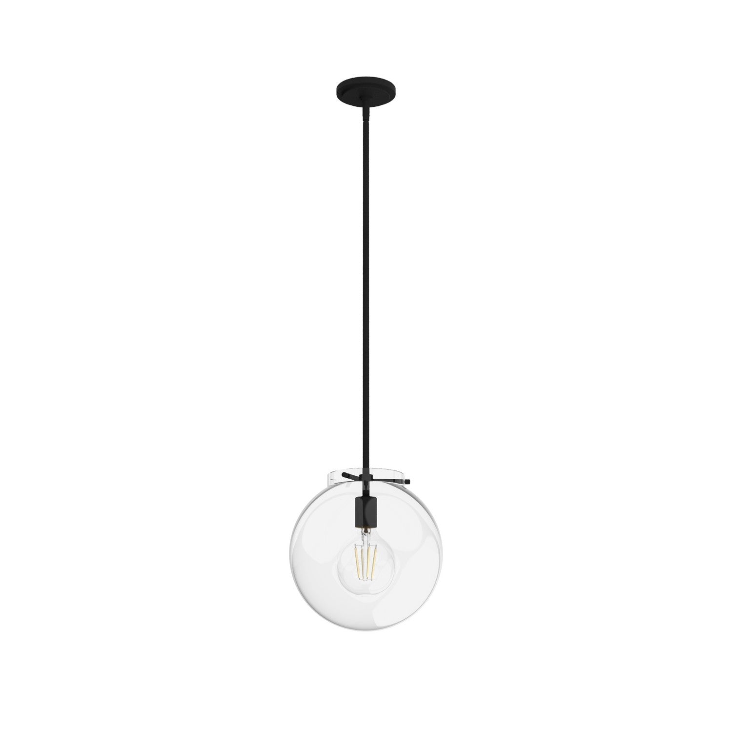 Hunter - 19660 - One Light Pendant - Sacha - Natural Black Iron