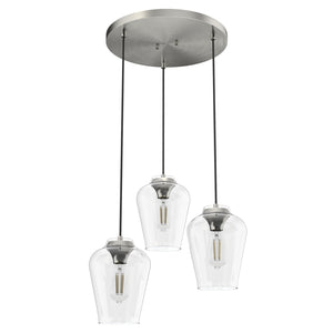 Hunter - 19727 - Three Light Pendant - Vidria - Brushed Nickel