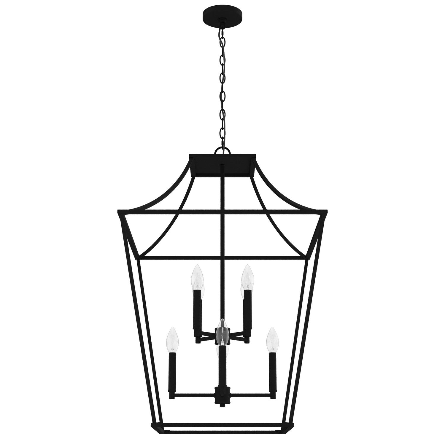 Hunter - 19771 - Eight Light Pendant - Laurel Ridge - Natural Black Iron