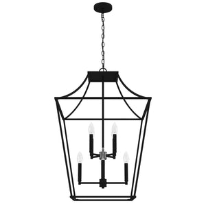 Hunter - 19771 - Eight Light Pendant - Laurel Ridge - Natural Black Iron