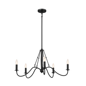 Kichler - 52455BKT - Five Light Chandelier - Freesia - Textured Black