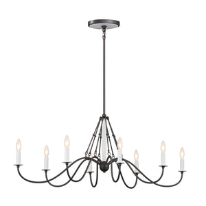 Kichler - 52457AVI - Eight Light Linear Chandelier - Freesia - Anvil Iron