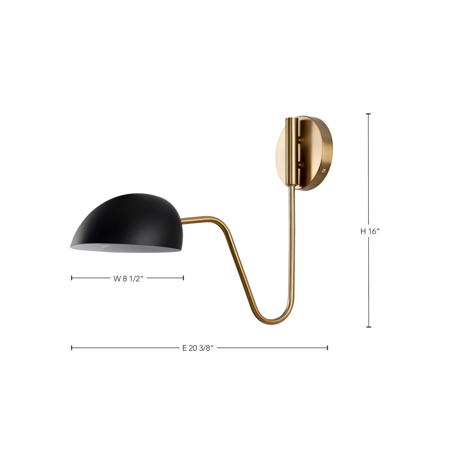 Nuvo Lighting - 60-7391 - One Light Wall Sconce - Trilby - Matte Black / Burnished Brass