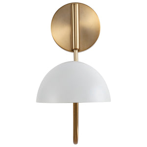 Nuvo Lighting - 60-7392 - One Light Wall Sconce - Trilby - Matte White / Burnished Brass