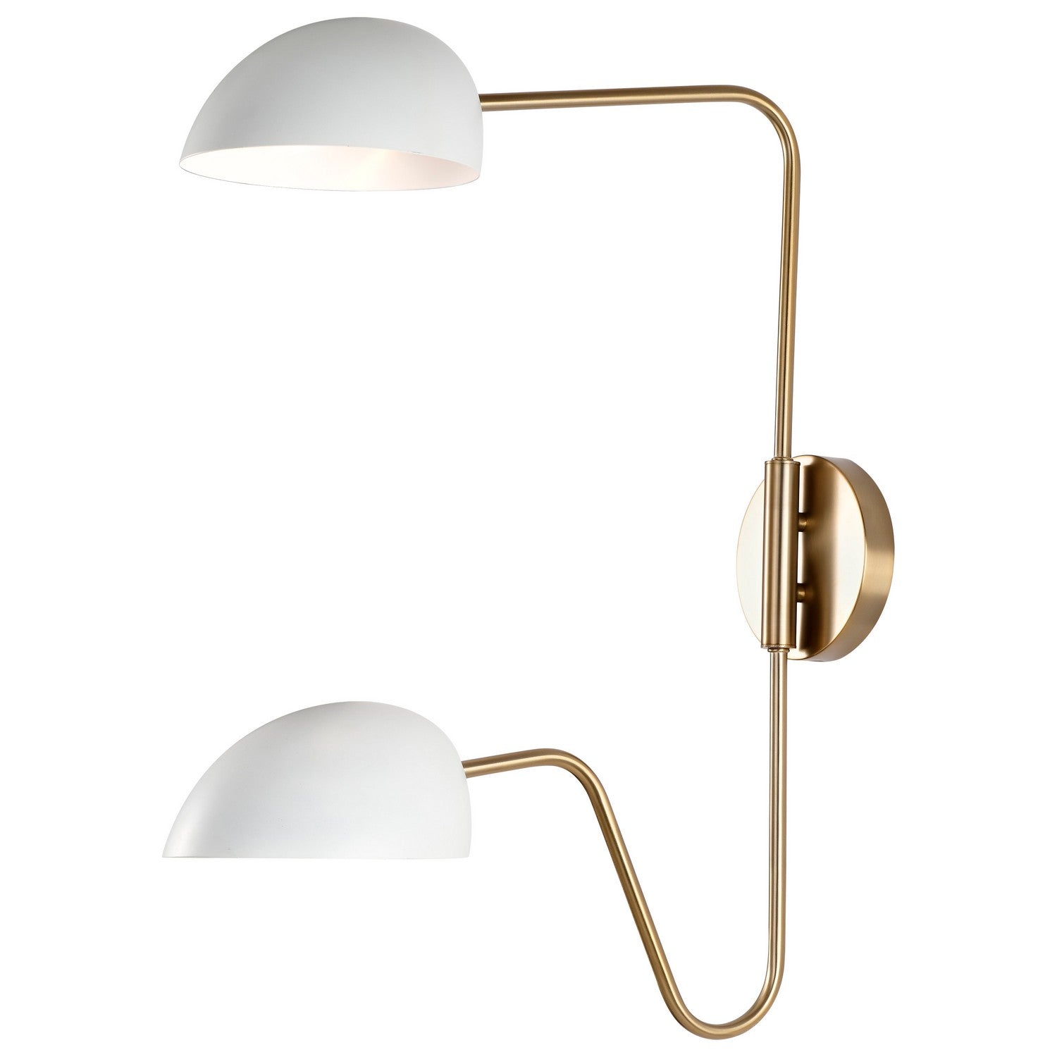 Nuvo Lighting - 60-7394 - Two Light Wall Sconce - Trilby - Matte White / Burnished Brass