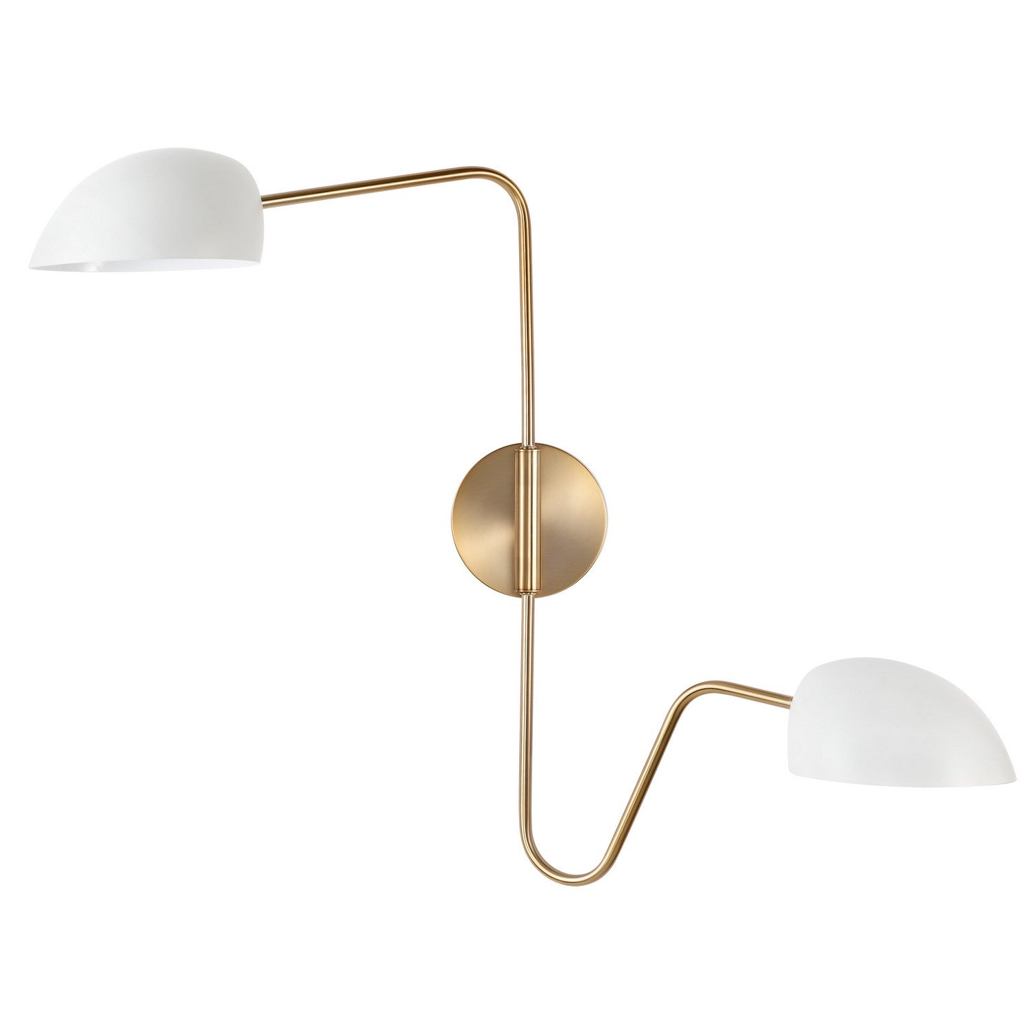 Nuvo Lighting - 60-7394 - Two Light Wall Sconce - Trilby - Matte White / Burnished Brass