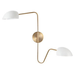 Nuvo Lighting - 60-7394 - Two Light Wall Sconce - Trilby - Matte White / Burnished Brass