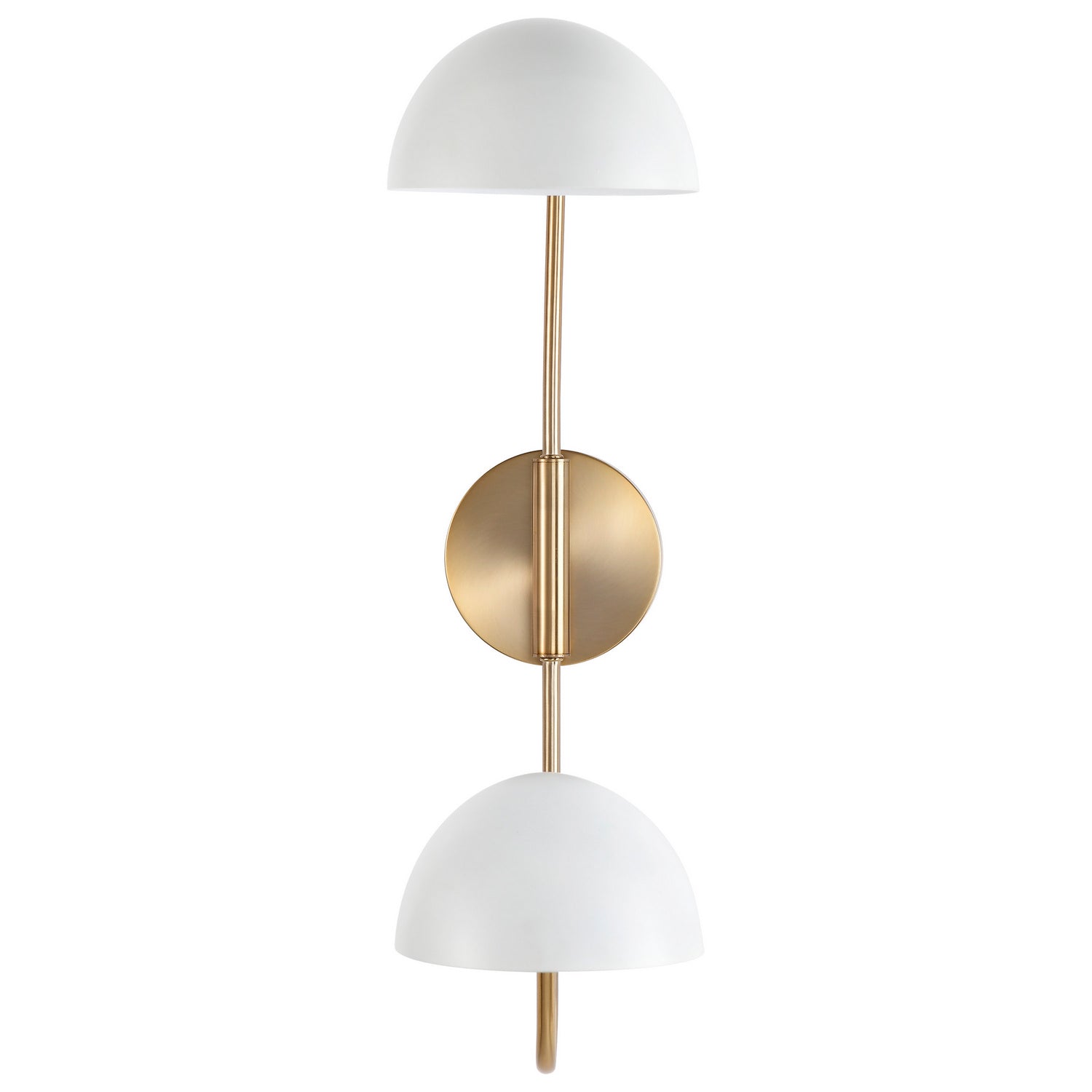 Nuvo Lighting - 60-7394 - Two Light Wall Sconce - Trilby - Matte White / Burnished Brass