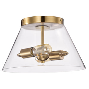 Nuvo Lighting - 60-7419 - Three Light Flush Mount - Dover - Vintage Brass