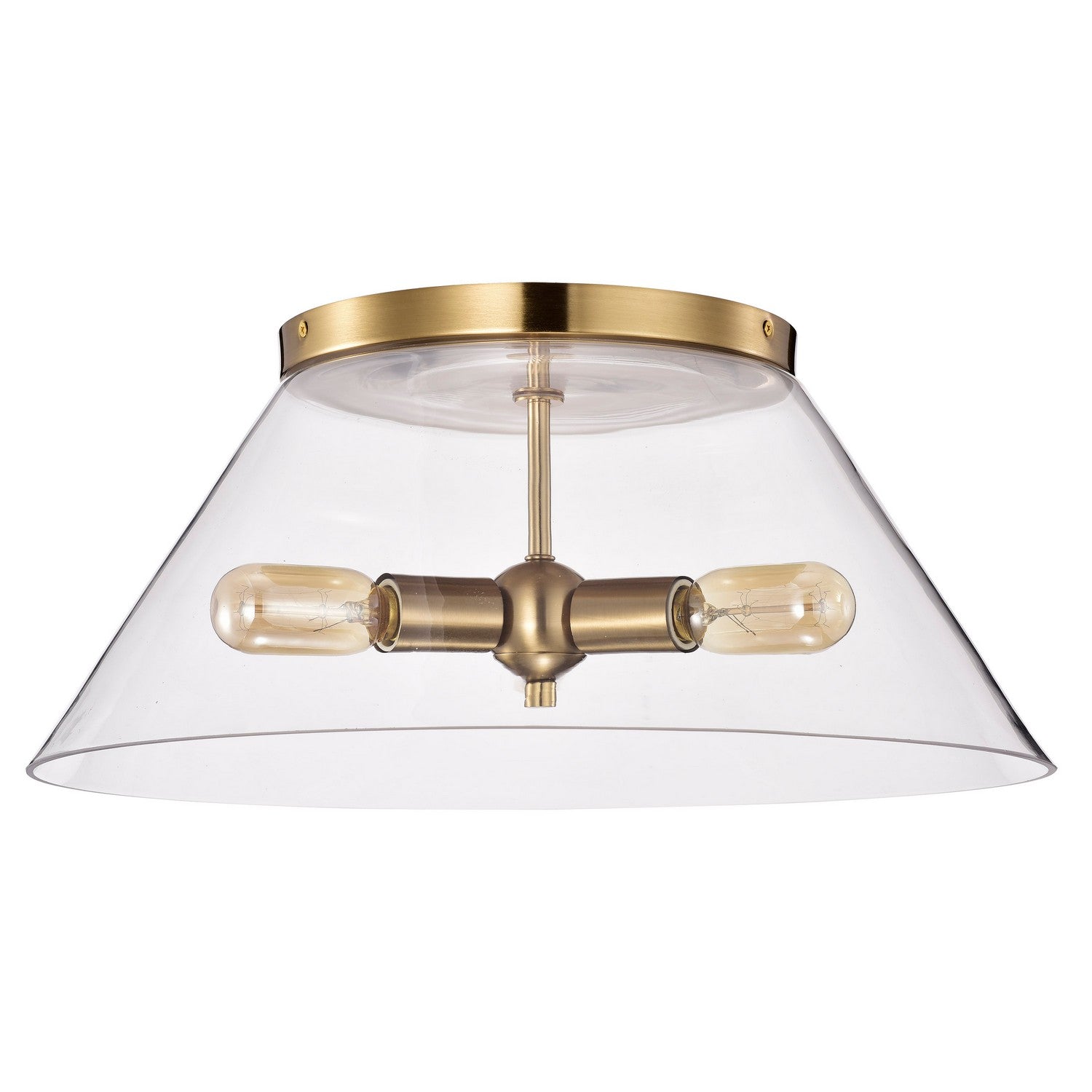 Nuvo Lighting - 60-7422 - Three Light Flush Mount - Dover - Vintage Brass