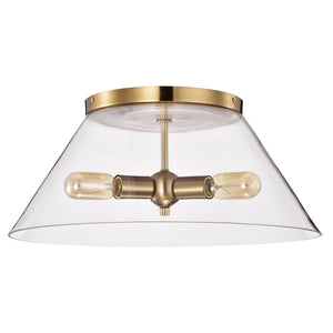 Nuvo Lighting - 60-7422 - Three Light Flush Mount - Dover - Vintage Brass