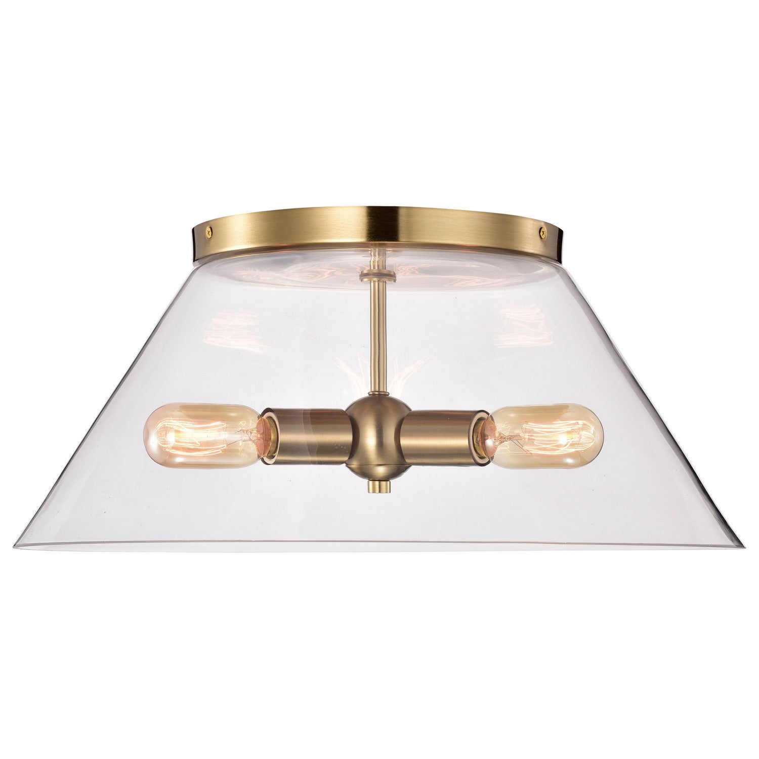 Nuvo Lighting - 60-7422 - Three Light Flush Mount - Dover - Vintage Brass