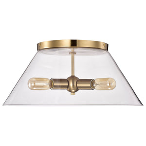 Nuvo Lighting - 60-7422 - Three Light Flush Mount - Dover - Vintage Brass