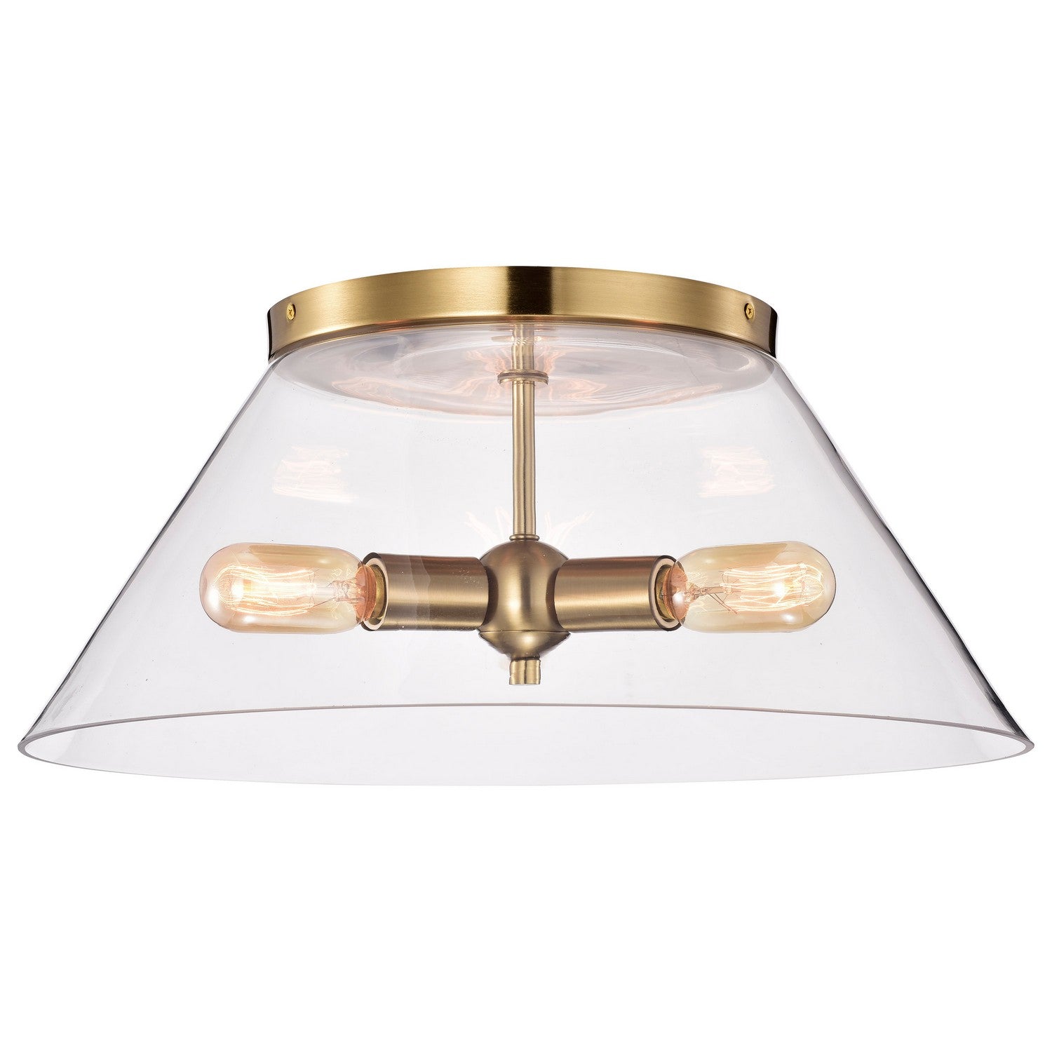 Nuvo Lighting - 60-7422 - Three Light Flush Mount - Dover - Vintage Brass