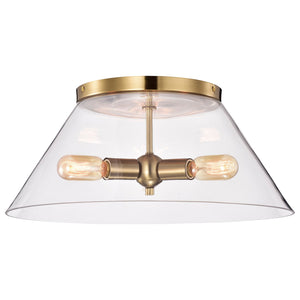 Nuvo Lighting - 60-7422 - Three Light Flush Mount - Dover - Vintage Brass