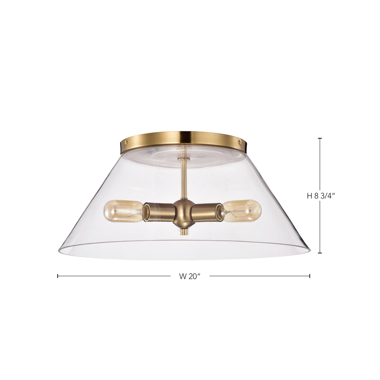 Nuvo Lighting - 60-7422 - Three Light Flush Mount - Dover - Vintage Brass