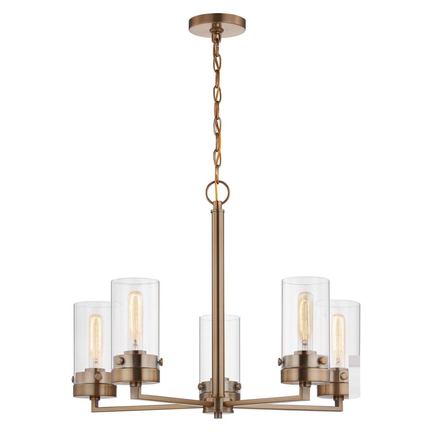 Nuvo Lighting - 60-7535 - Five Light Chandelier - Intersection - Burnished Brass