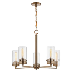 Nuvo Lighting - 60-7535 - Five Light Chandelier - Intersection - Burnished Brass