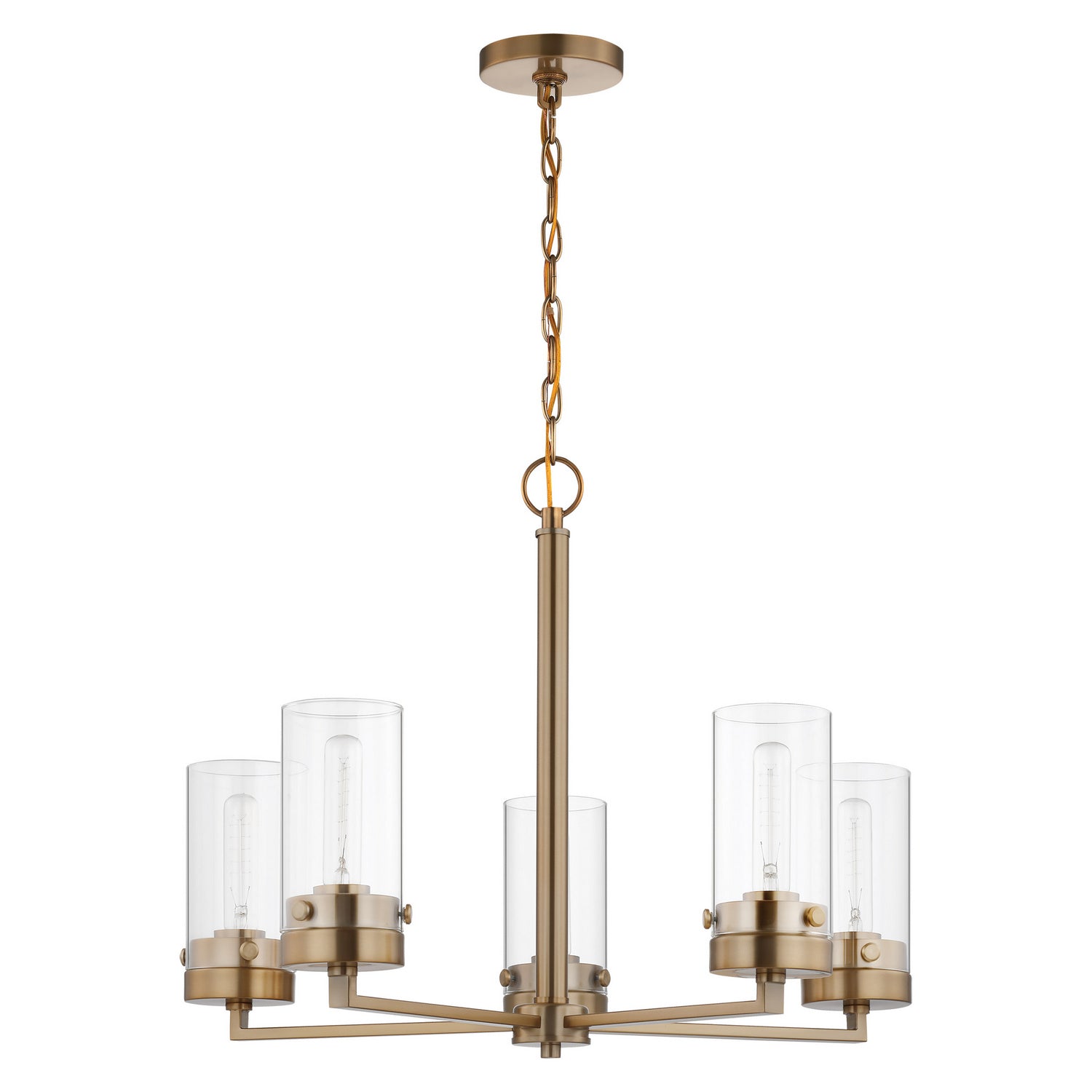 Nuvo Lighting - 60-7535 - Five Light Chandelier - Intersection - Burnished Brass