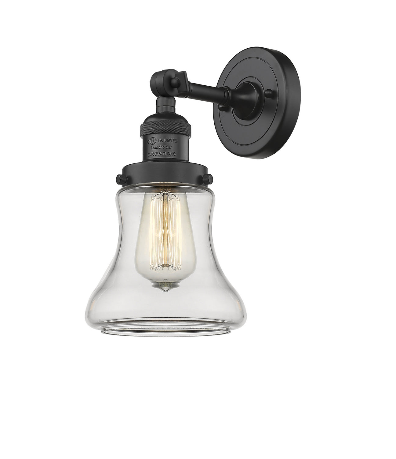 Innovations - 203-BK-G192 - One Light Wall Sconce - Franklin Restoration - Matte Black