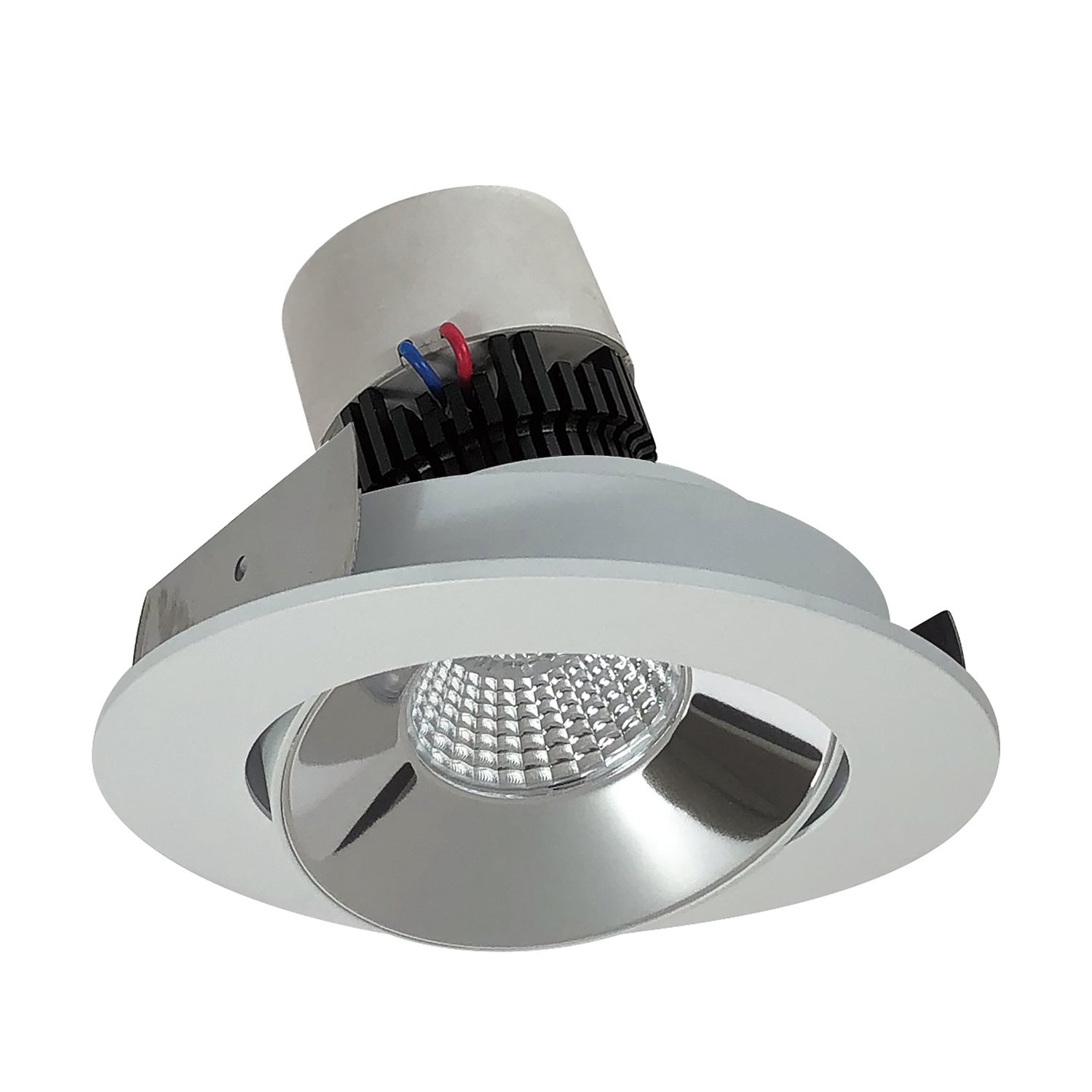 Nora Lighting - NPR-4RC27XCMPW - Adjustable Trim - LED Pearl - Specular Clear Reflector / Matte Powder White Flange