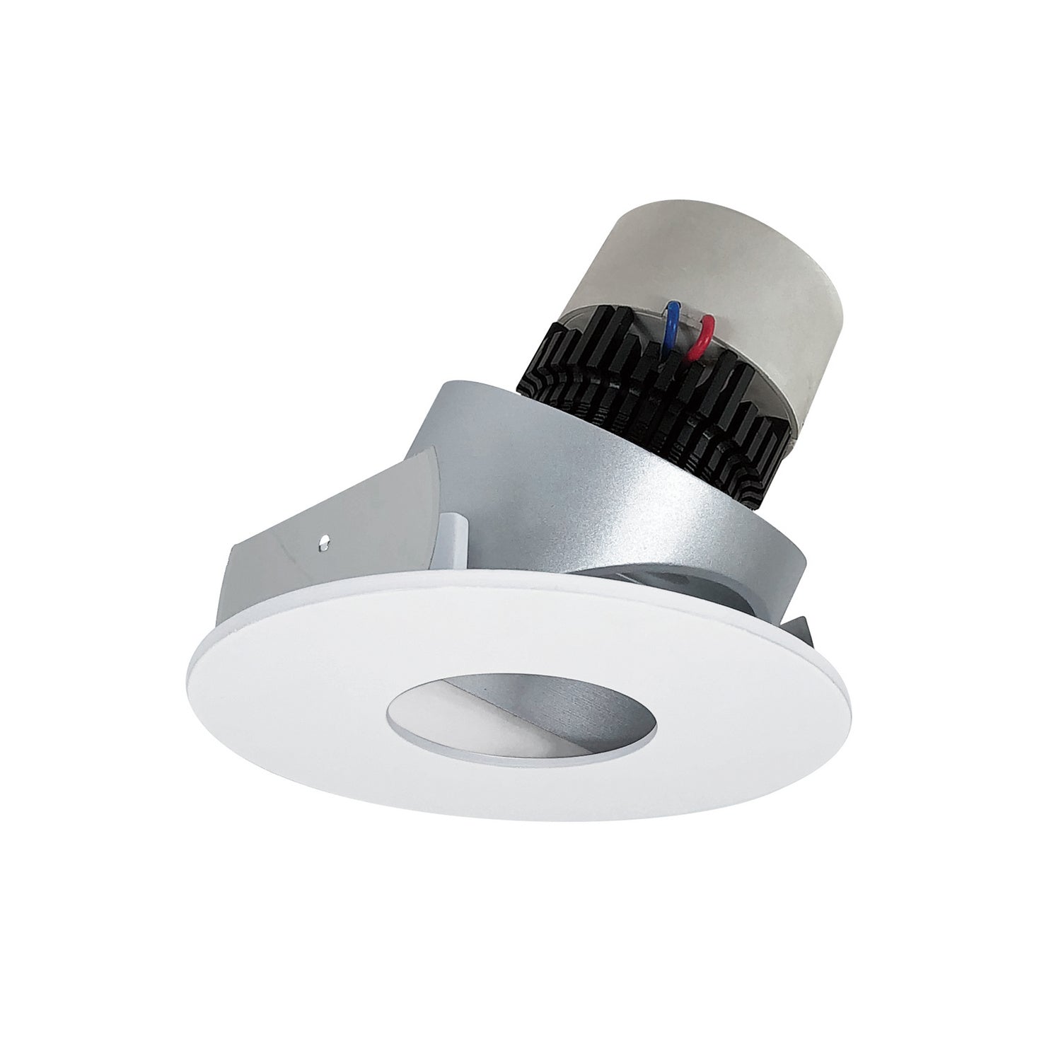 Nora Lighting - NPR-4RPHA27XHZMPW - Adjustable Trim - LED Pearl - Haze Pinhole / Matte Powder White Flange