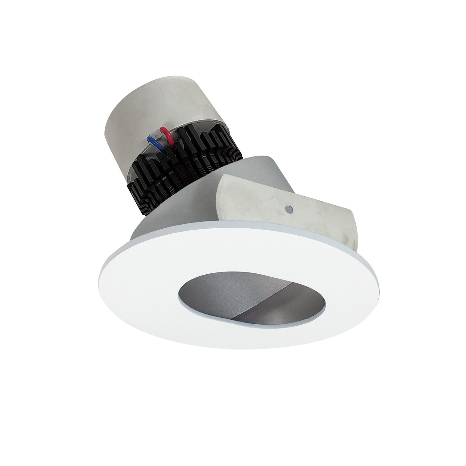 Nora Lighting - NPR-4RSL27XHZMPW - Adjustable Trim - LED Pearl - Haze Slot Aperture / Matte Powder White Flange