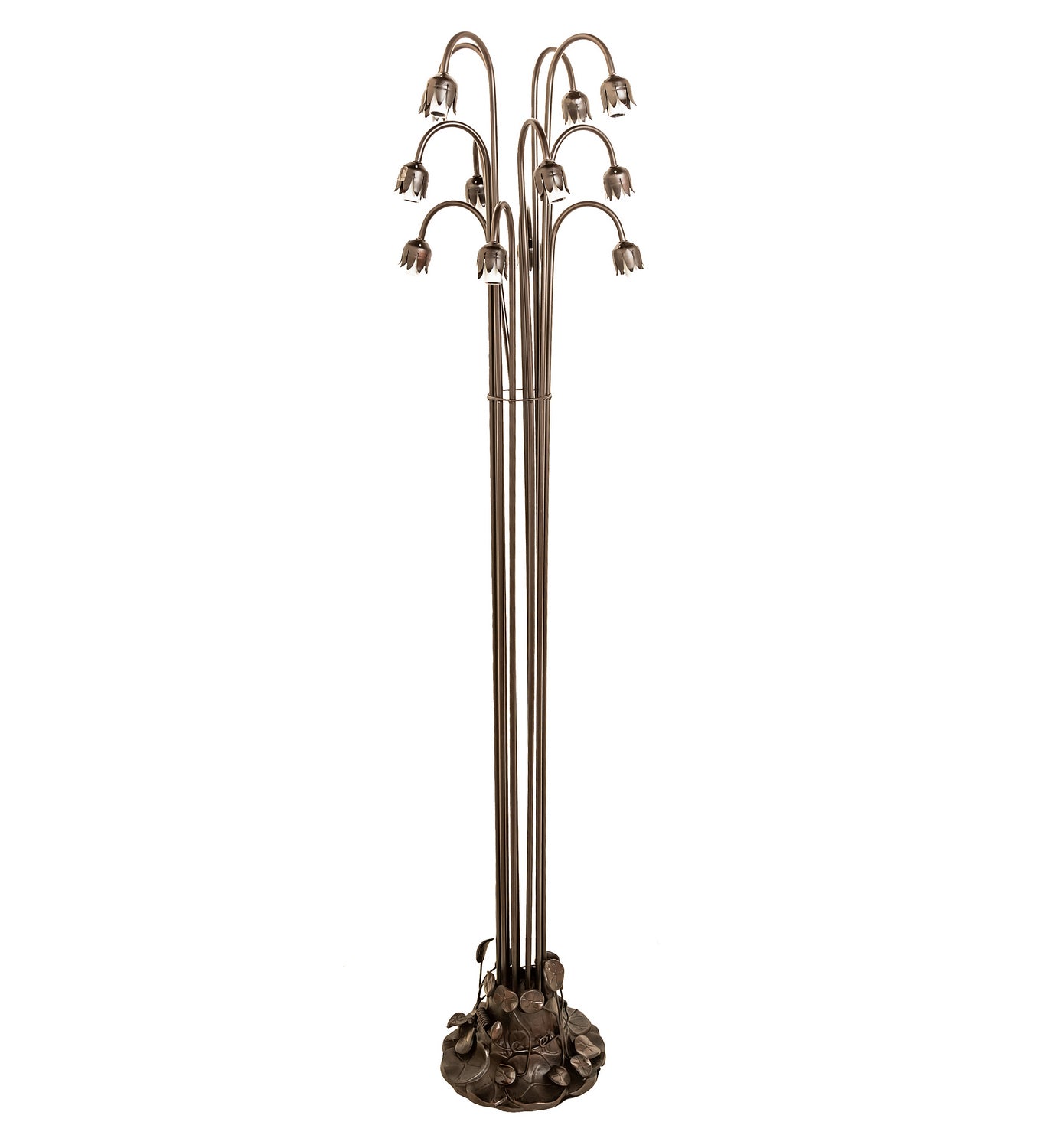 Meyda Tiffany - 10279 - 12 Light Floor Base - Pond Lily - Mahogany Bronze