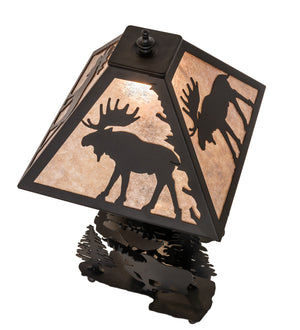 Meyda Tiffany - 102984 - One Light Table Lamp - Moose On The Loose - Black Metal