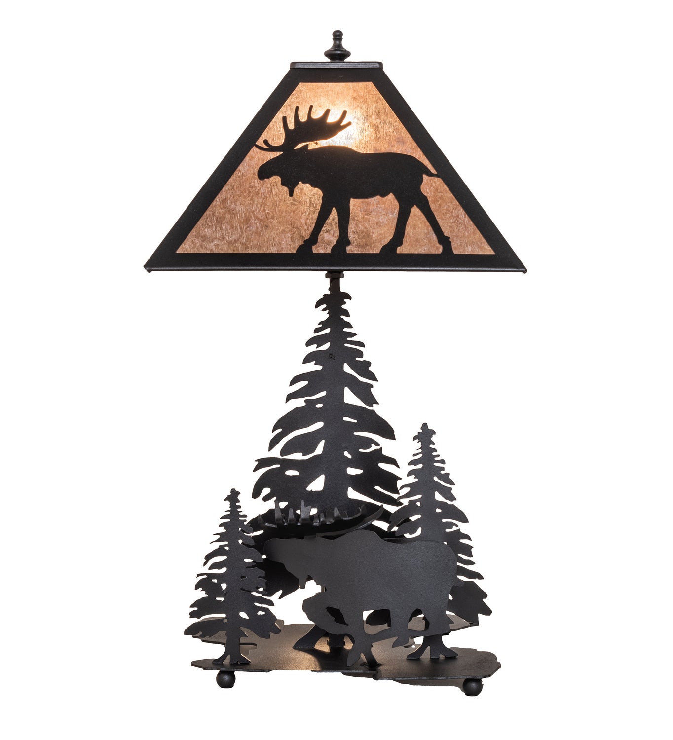 Meyda Tiffany - 102984 - One Light Table Lamp - Moose On The Loose - Black Metal