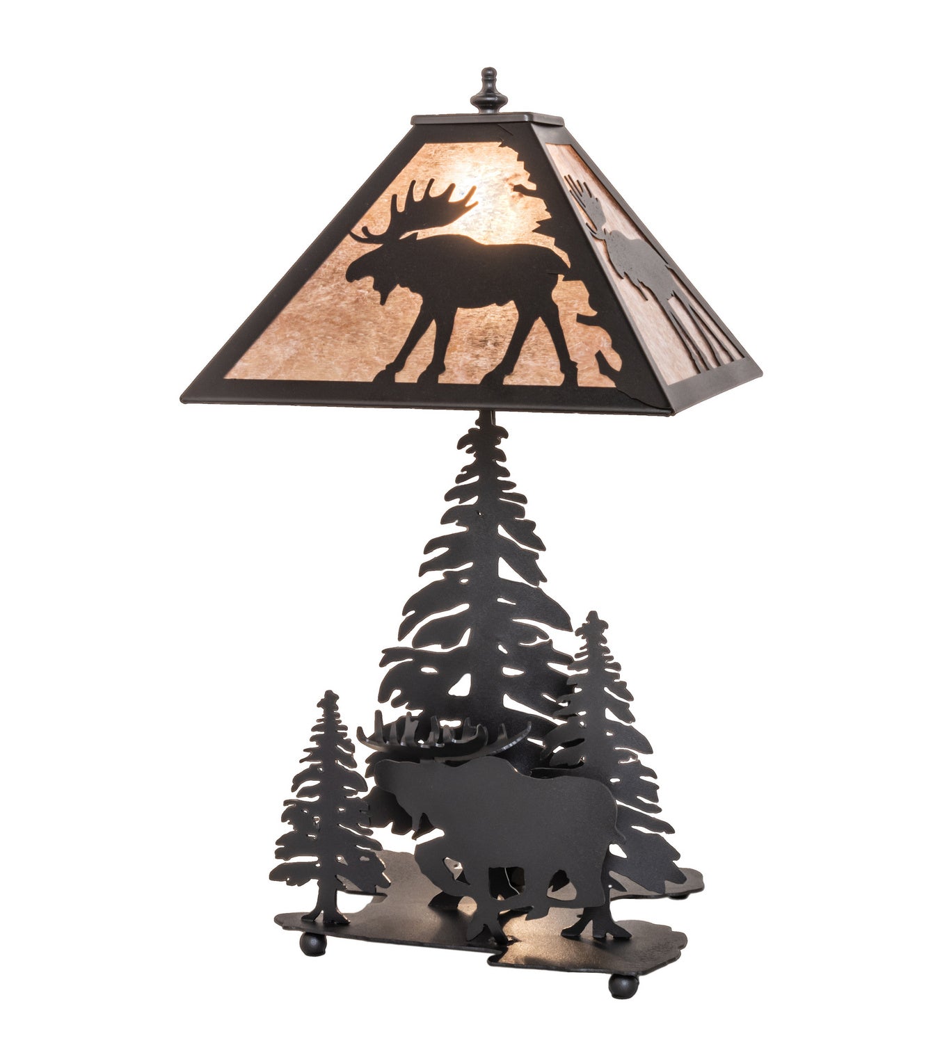 Meyda Tiffany - 102984 - One Light Table Lamp - Moose On The Loose - Black Metal