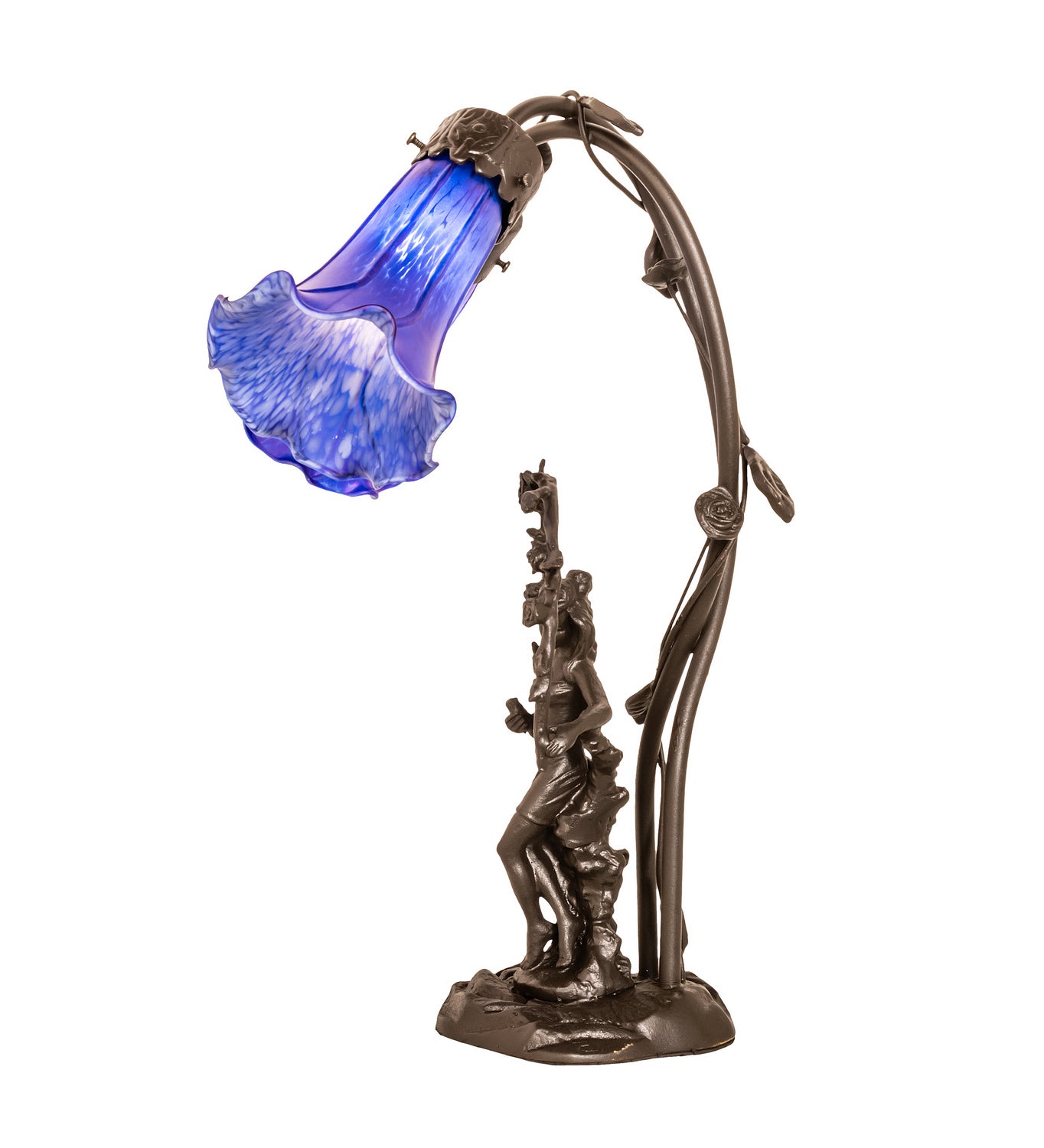 Meyda Tiffany - 115880 - Two Light Table Lamp - Blue - Mahogany Bronze