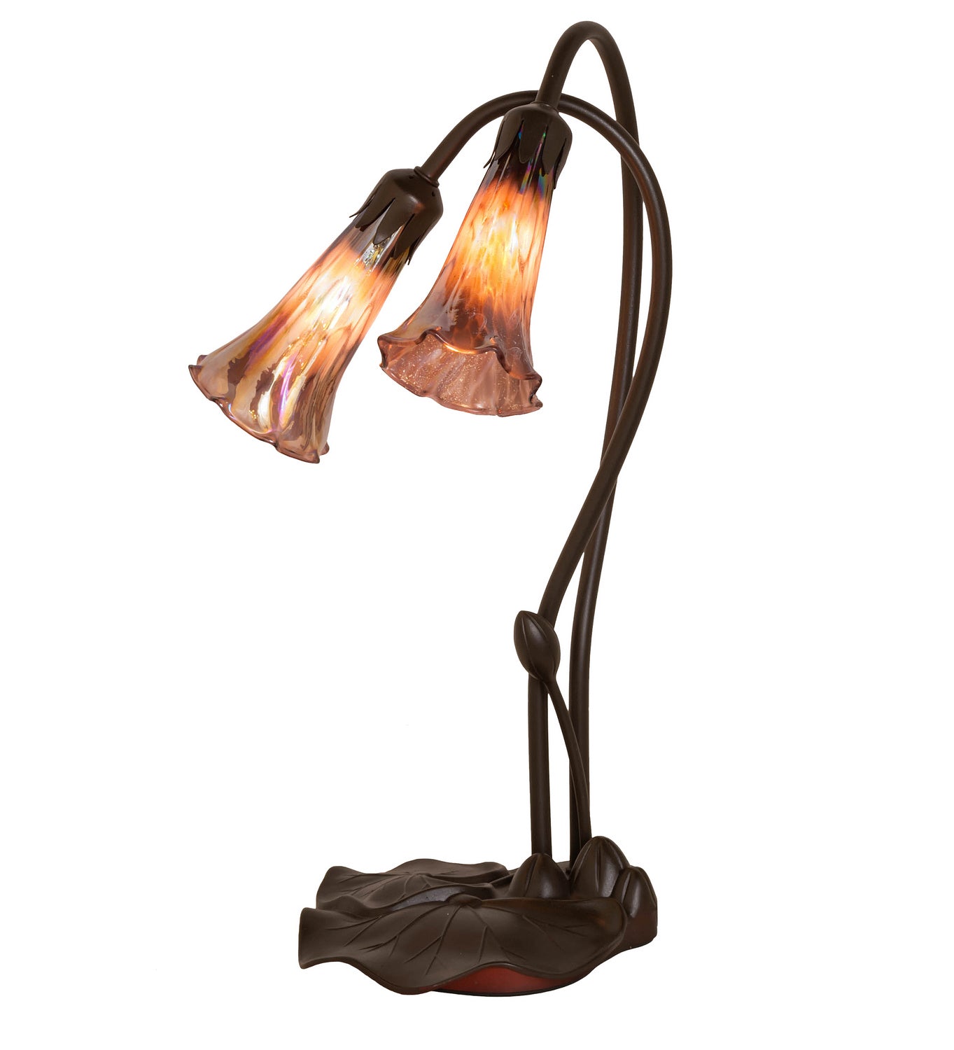 Meyda Tiffany - 14099 - Two Light Accent Lamp - Purple Iridescent - Mahogany Bronze