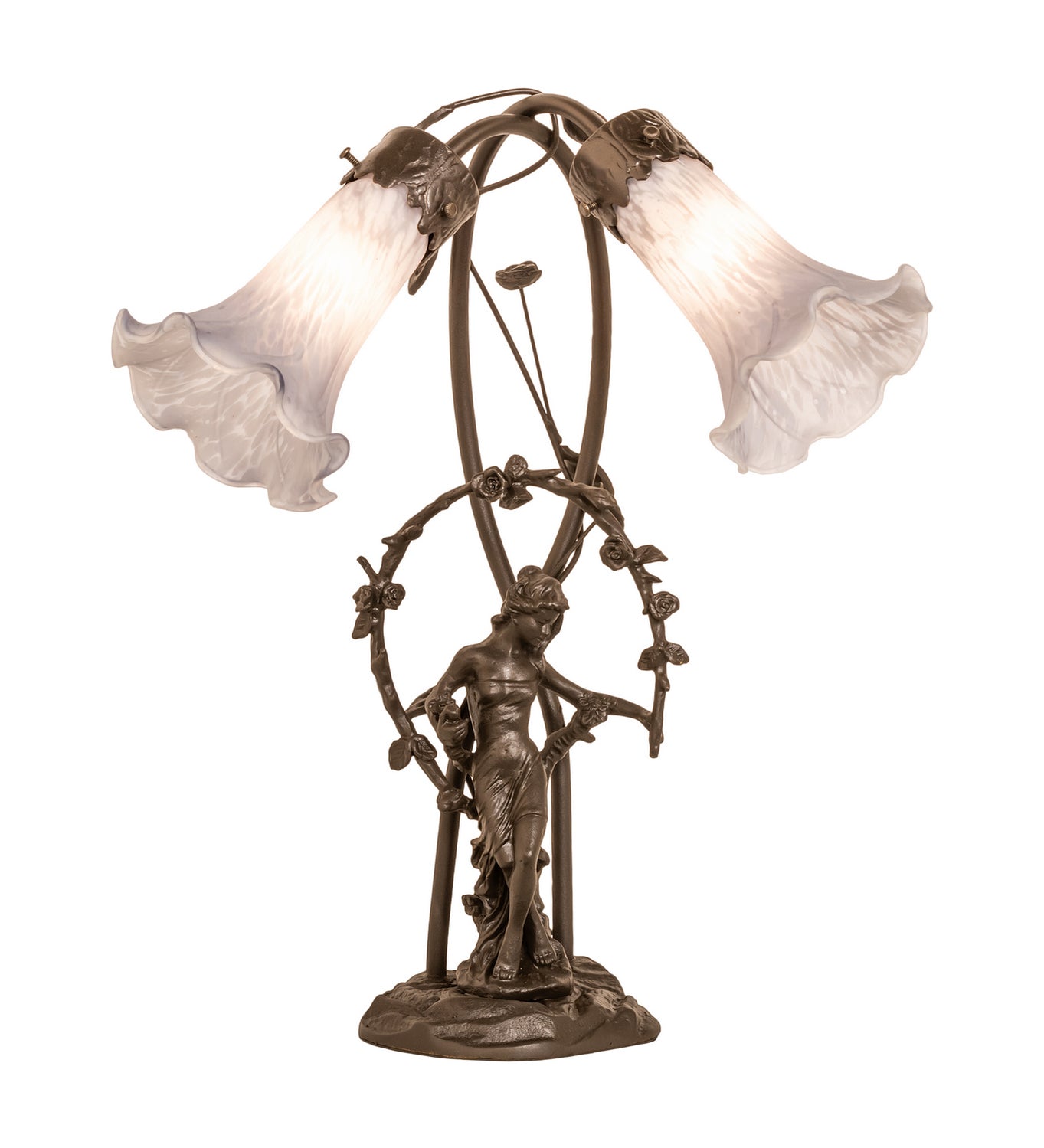 Meyda Tiffany - 142212 - Two Light Table Lamp - Gray - Mahogany Bronze