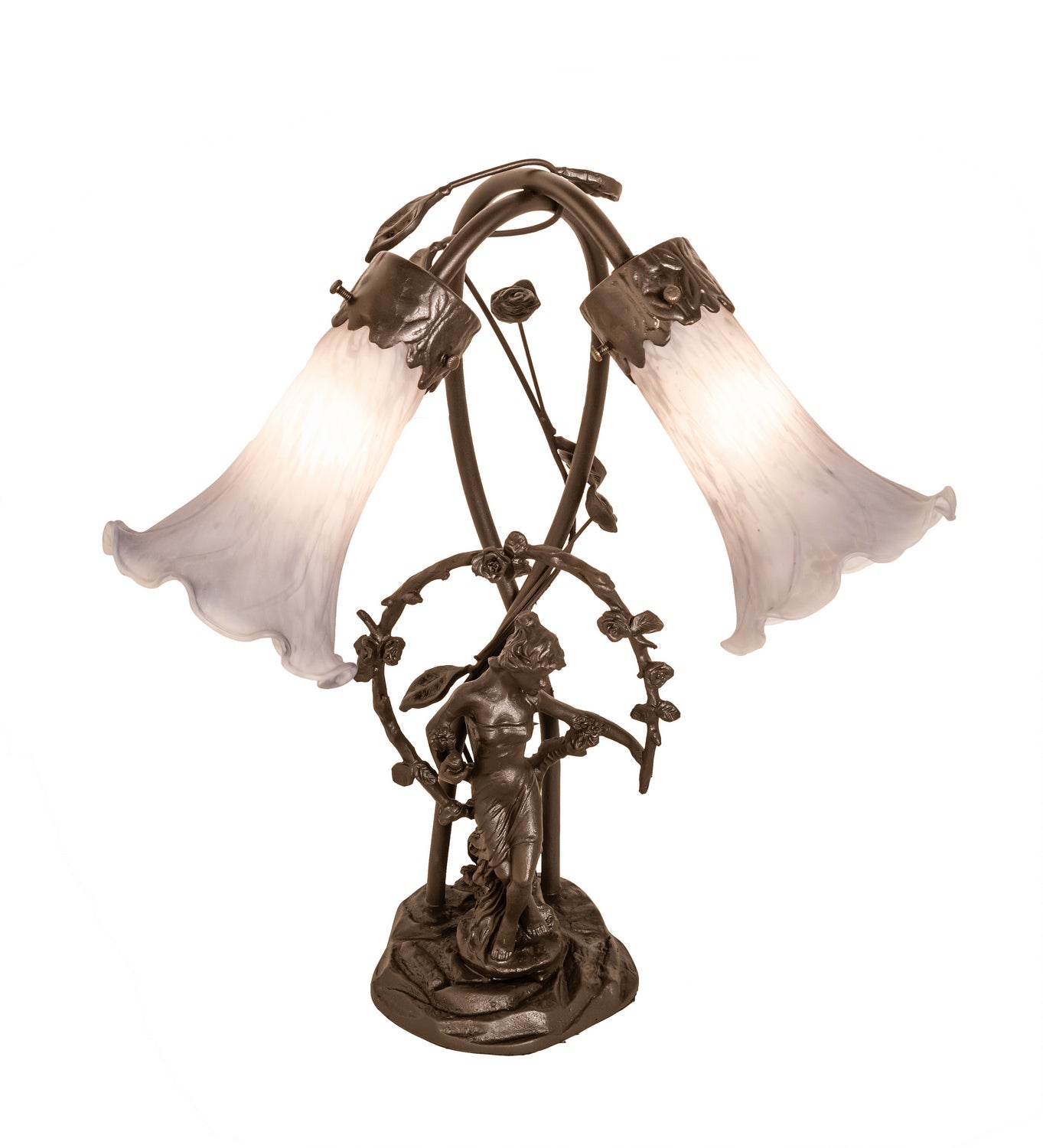 Meyda Tiffany - 142212 - Two Light Table Lamp - Gray - Mahogany Bronze