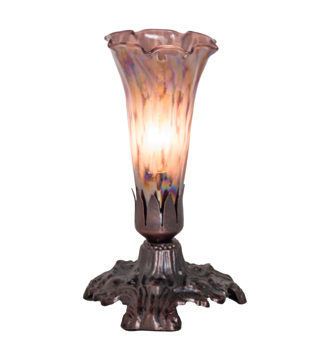 Meyda Tiffany - 14358 - One Light Accent Lamp - Purple Iridescent - Mahogany Bronze