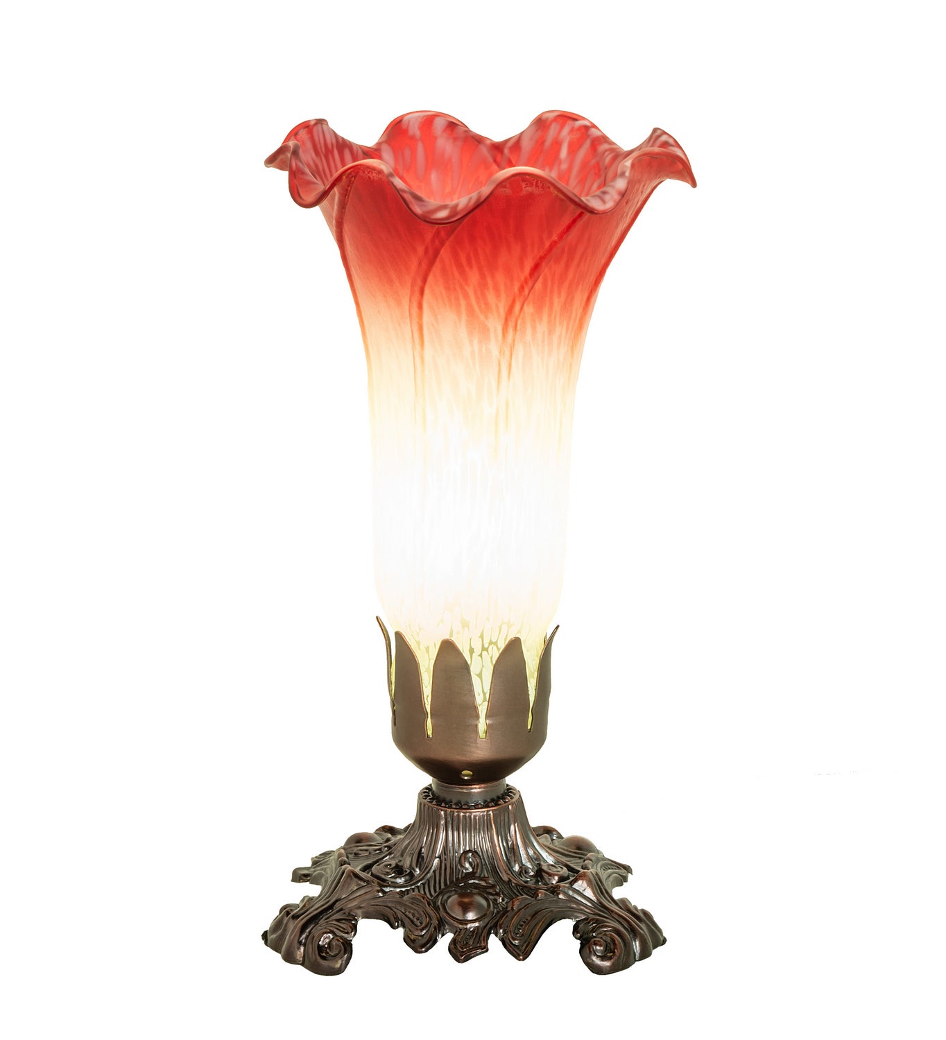 Meyda Tiffany - 145780 - One Light Mini Lamp - Seafoam/Cranberry - Mahogany Bronze