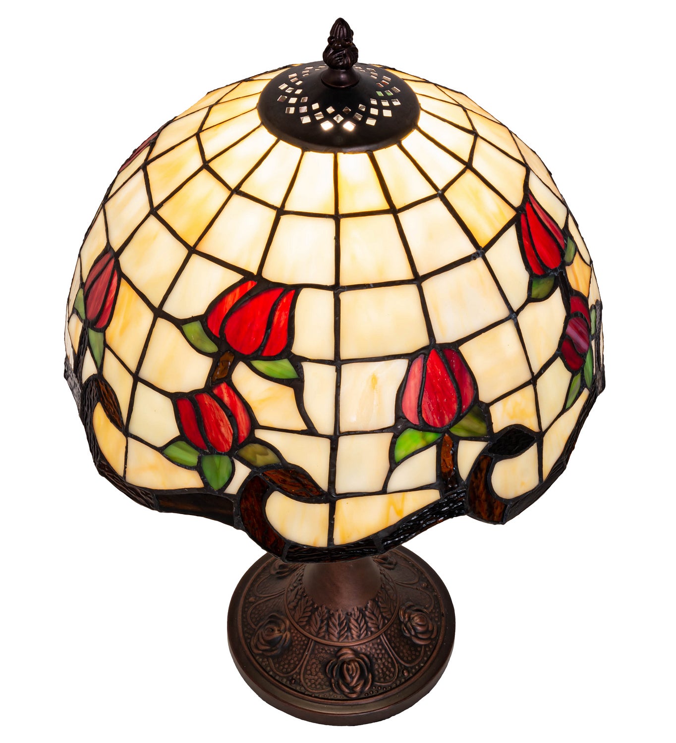 Meyda Tiffany - 151293 - One Light Table Lamp - Roseborder - Mahogany Bronze