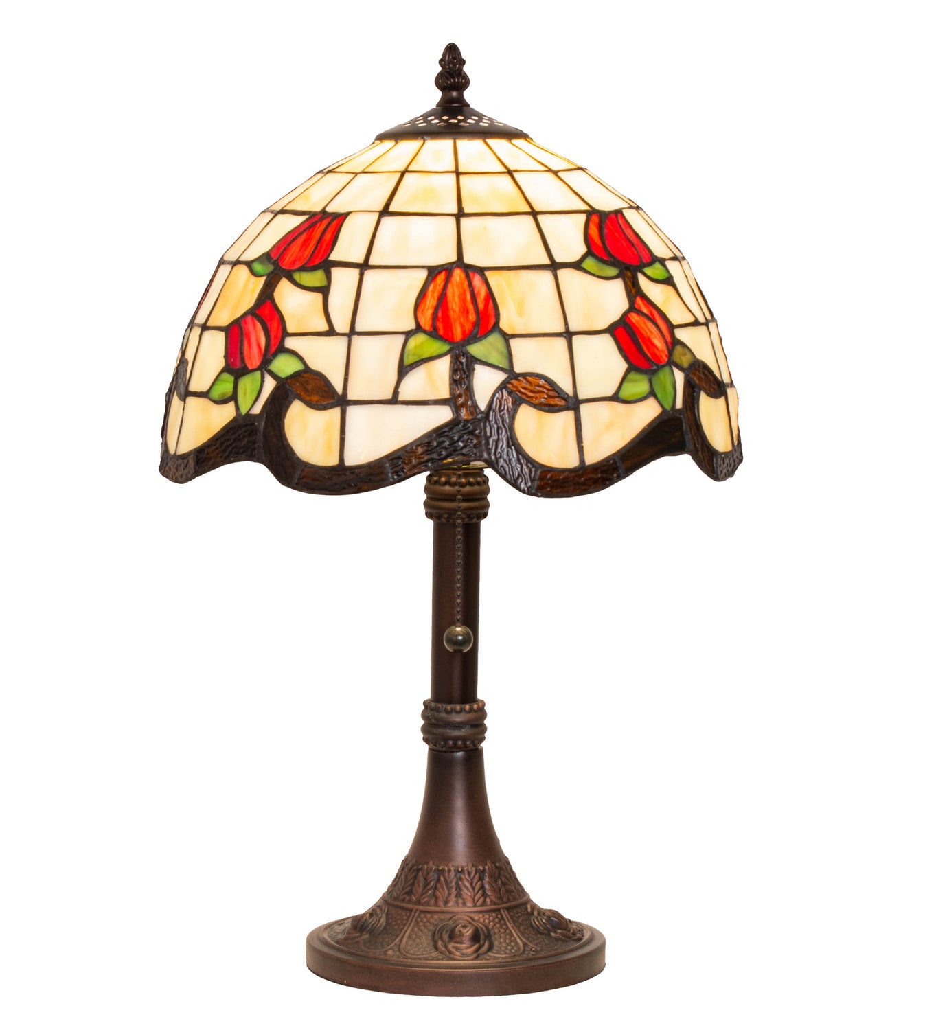 Meyda Tiffany - 151293 - One Light Table Lamp - Roseborder - Mahogany Bronze