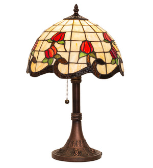 Meyda Tiffany - 151293 - One Light Table Lamp - Roseborder - Mahogany Bronze